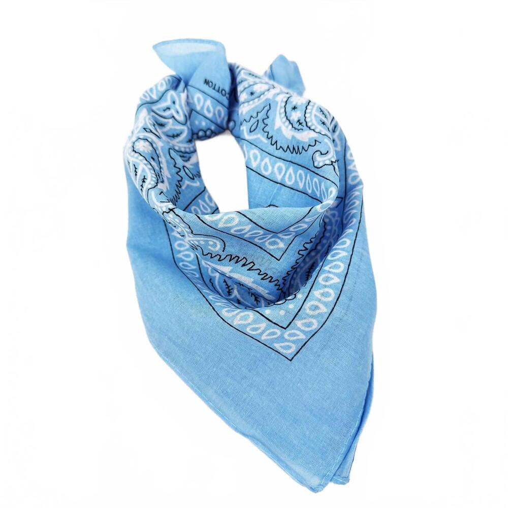 NEW LOVE AND REPEAT unisex paisley pattern bandana in sky blue